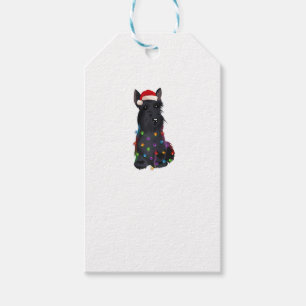 Etiqueta Para Presente Scottish Terrier Christmas Lights Xmas Dog R