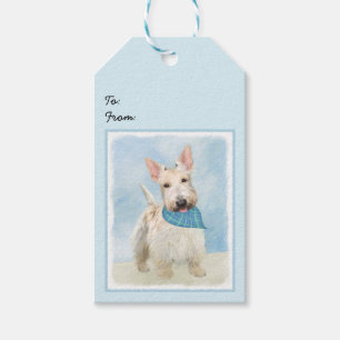 Etiqueta Para Presente Scottish Terrier Wheaten Dog Painting