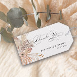 Etiqueta Para Presente Script de Caligrafia Whimsical Modern Boho<br><div class="desc">Um elegante e moderno design floral boho com um moderno caprichoso roteiro da caligrafia Obrigado faz o anúncio de casamento ideal para a família e os amigos. Personalize facilmente com seus detalhes pessoais de sua escolha. Veja os convites de casamento All In One correspondentes com cartões RSVP anexados, em nossa...</div>