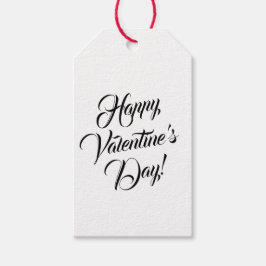 Etiqueta Para Presente script elegante preto branco-feliz dia de os namor