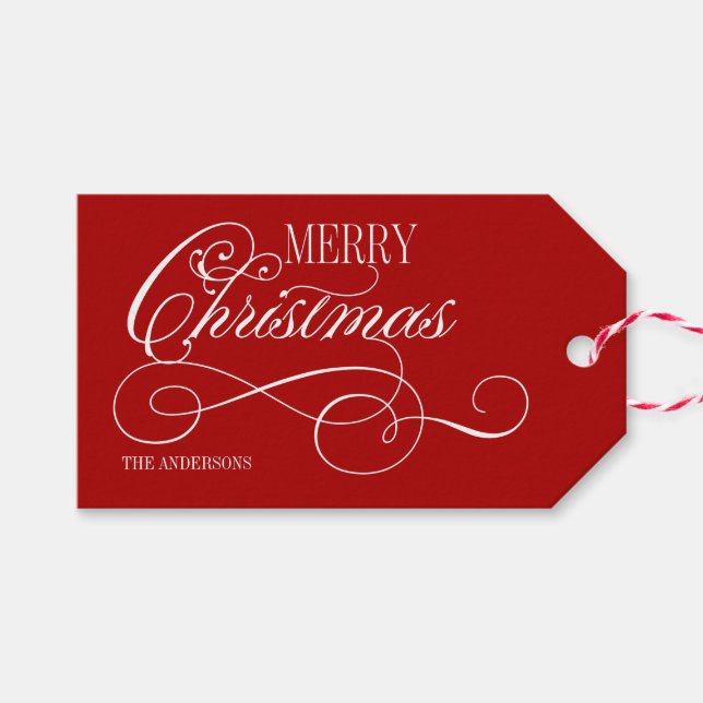 Etiqueta Para Presente Script Feliz Feriado de Natal (Frente (horizontal))