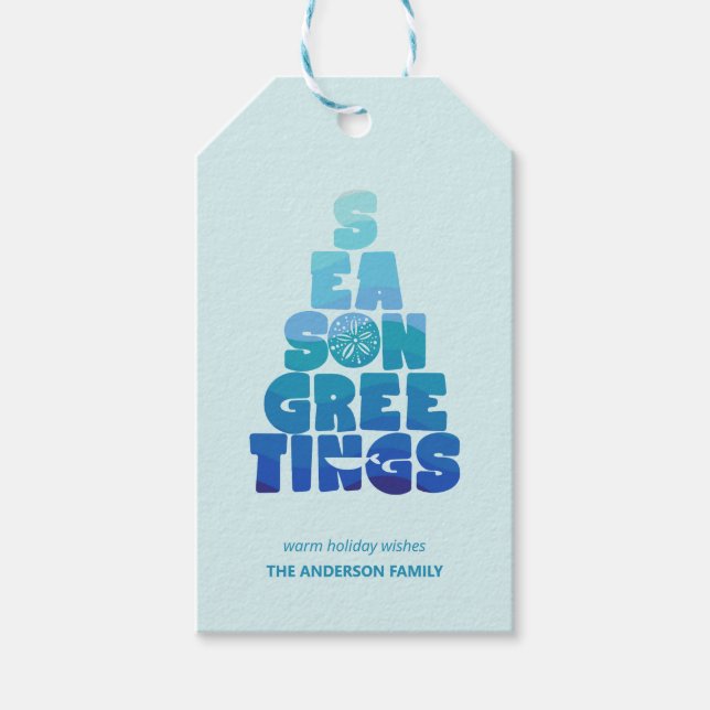 Etiqueta Para Presente Seas De Praia E Saudações (Frente)