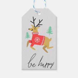 Etiqueta Para Presente Seja Happy Reindeer