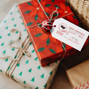 Etiqueta Para Presente Selo de avião do Papai Noel engraçado de Natal Ver
