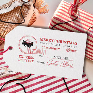 Etiqueta Para Presente Selo de avião do Papai Noel engraçado de Natal Ver
