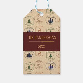 Etiqueta Para Presente Selo de Natal em Estilo Vintage