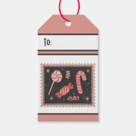 Etiqueta Para Presente Selo de Papel Retro Personalizado Natal Feriado Do