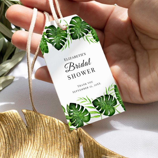 Etiqueta Para Presente Selva de Chá de panela tropical (Criador carregado)