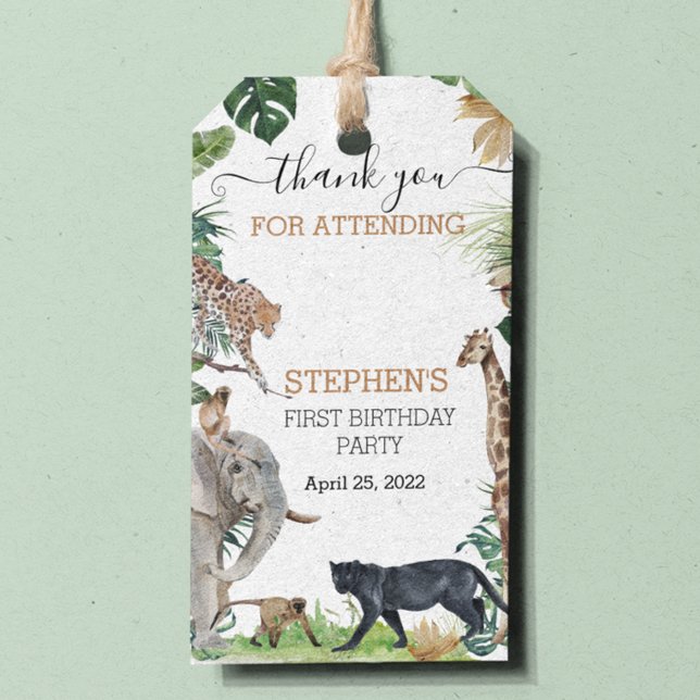 Etiqueta Para Presente Selva Obrigado Fera de Aniversário Pantera Negra (Criador carregado)