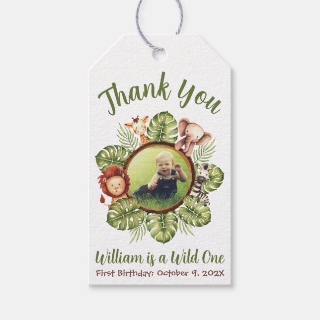 Etiqueta Para Presente Selva Selvagem Safari Selvagem Selvagem Selvagem S (Frente)