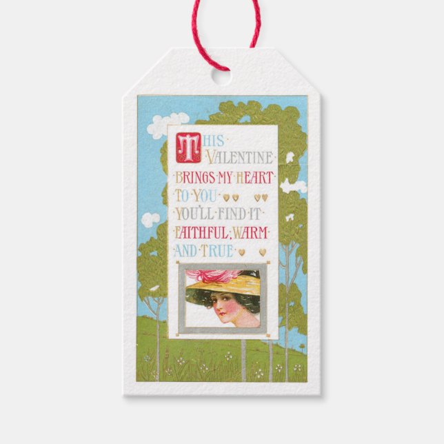 Etiqueta Para Presente Senhora do Namorados Antiquado (Frente)