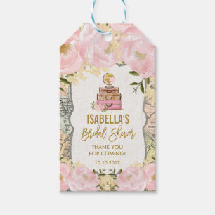 Etiqueta Para Presente Senhorita à Sra. favor floral do viagem do rosa d