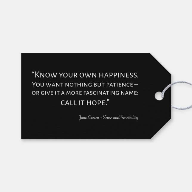 Etiqueta Para Presente Sense And Sensibility Quote I (Frente (horizontal))