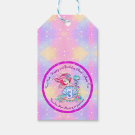 Etiqueta Para Presente Sereia aniversário de 3 anos Change Edit Text Pers