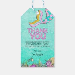 Etiqueta Para Presente Sereia Aniversário Obrigado
