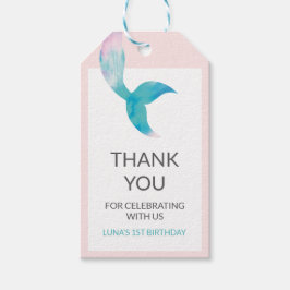 Etiqueta Para Presente Sereia Debaixo do Mar 1º Aniversário Meninas Paste