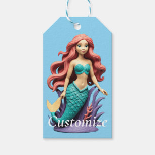 Etiqueta Para Presente Sereia Ruiva Bonita Thunder_Cove