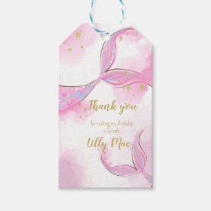 Etiqueta Para Presente Sereia Whimsical Sob O Mar Obrigado Tag, Gif