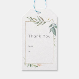 Etiqueta Para Presente Serenidade Ouro e Geometria de Vegetação Casamento