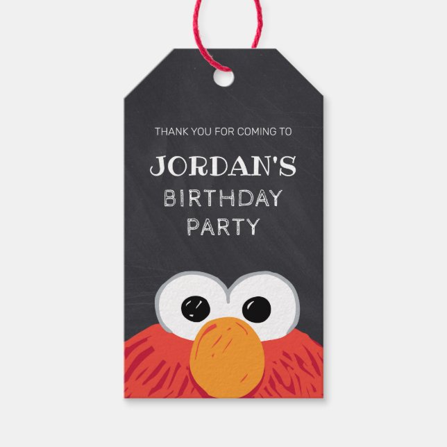 Etiqueta Para Presente Sesame Street Elmo Chalkboard Birthday (Frente)