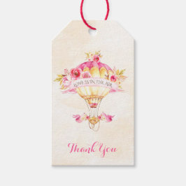 Etiqueta Para Presente Seta Dourada de Rosas Amarelas Rosa-Rosa-Balão-de-