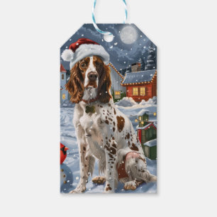 Etiqueta Para Presente Setter Inglês Natal Maravilha do Inverno Alegria d