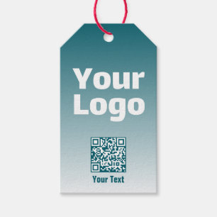 Etiqueta Para Presente Seu logotipo com código QR editável e gradiente Om