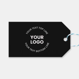 Etiqueta Para Presente Seu logotipo e texto   Preto