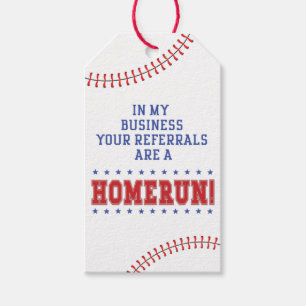 Etiqueta Para Presente Seus Referenciais são um Pop de Baseball Homerun