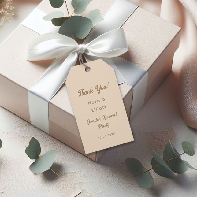 Etiqueta Para Presente Sexo De Beige Cony Light Revela Obrigado (Criador carregado)