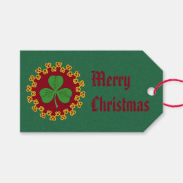 Etiqueta Para Presente Shamrock and Knotwork on Red