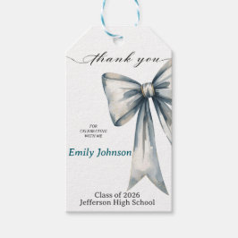 Etiqueta Para Presente She did it Graduation invitation Photo Blue Bow 