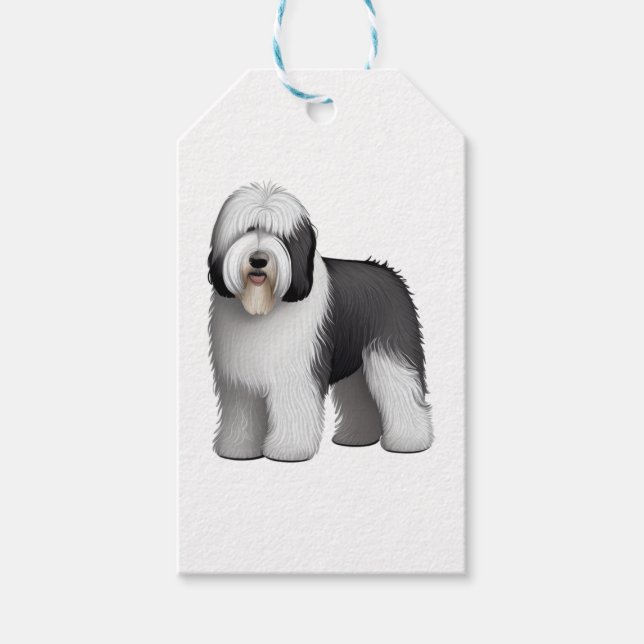 Etiqueta Para Presente Sheepdog 10 antigo inglês (Frente)