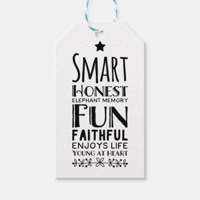 Etiqueta Para Presente Sheffey Acronym com uma estrela (Frente)