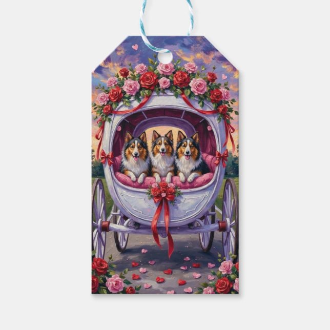 Etiqueta Para Presente Shetland Sheepdog Valentine's Day  (Frente)