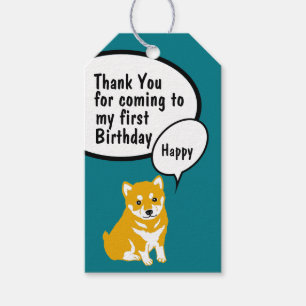Etiqueta Para Presente Shiba Dog Year 2018 Aniversário Obrigado Tag do Pr