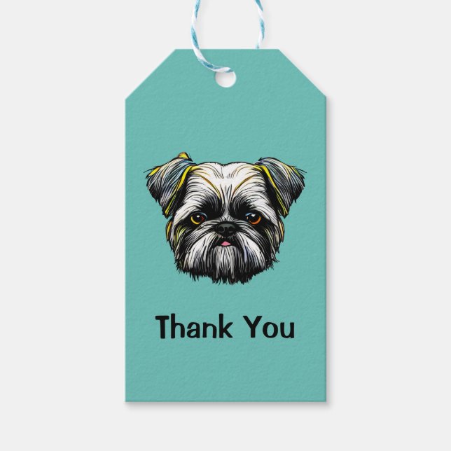 Etiqueta Para Presente Shih Tzu Obrigado (Frente)