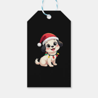Etiqueta Para Presente Shih Tzu Santa Christmas Tree Lights Xmas Dog Love
