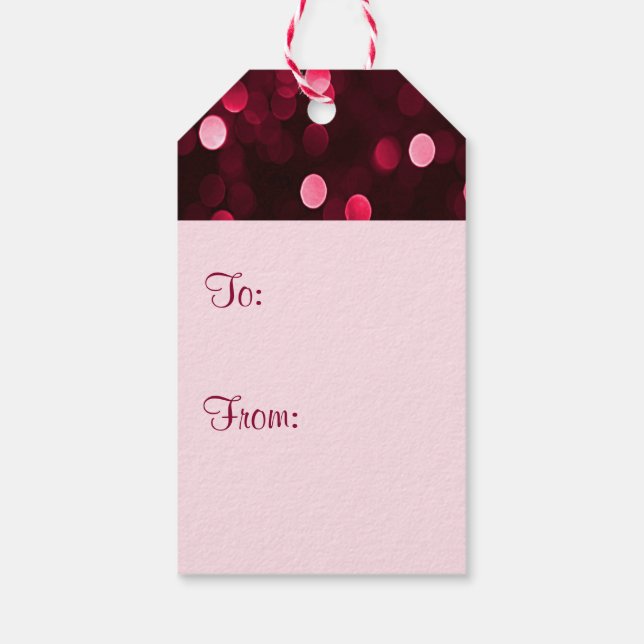 Etiqueta Para Presente Shiny Red Christmas Lights Bokee Feliz Natal (Verso)