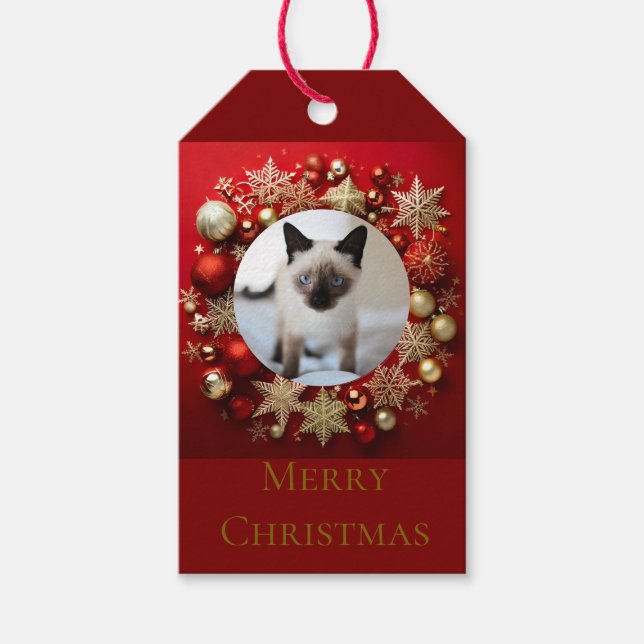 Etiqueta Para Presente Siamese cat christmas (Frente)