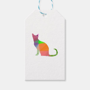 Etiqueta Para Presente Silhouette de Gato Baixo
