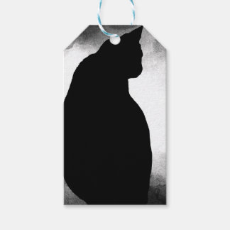 Etiqueta Para Presente Silhouette Gato Preto