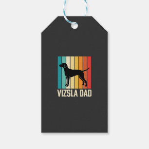 Etiqueta Para Presente Silhueta de Cachorro Pai Vizsla Retro