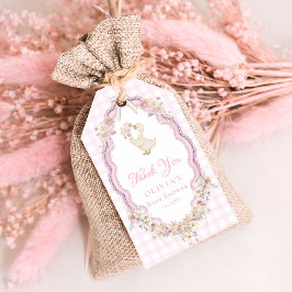 Etiqueta Para Presente Silly Goose Gingham Girl  Baby Shower Thank You
