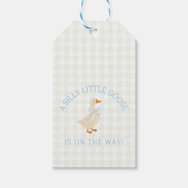 Etiqueta Para Presente Silly Little Goose Baby Shower  (Frente)