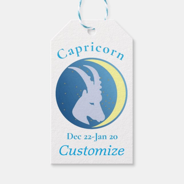 Etiqueta Para Presente Símbolo Capricorn Thunder_Cove (Frente)