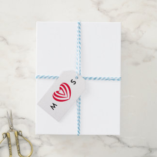 Etiqueta Para Presente Símbolo de Amor Minimalista Coração Vermelho Abstr