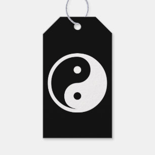 Etiqueta Para Presente Símbolo Yin Yang - tatuagem sólida design 2