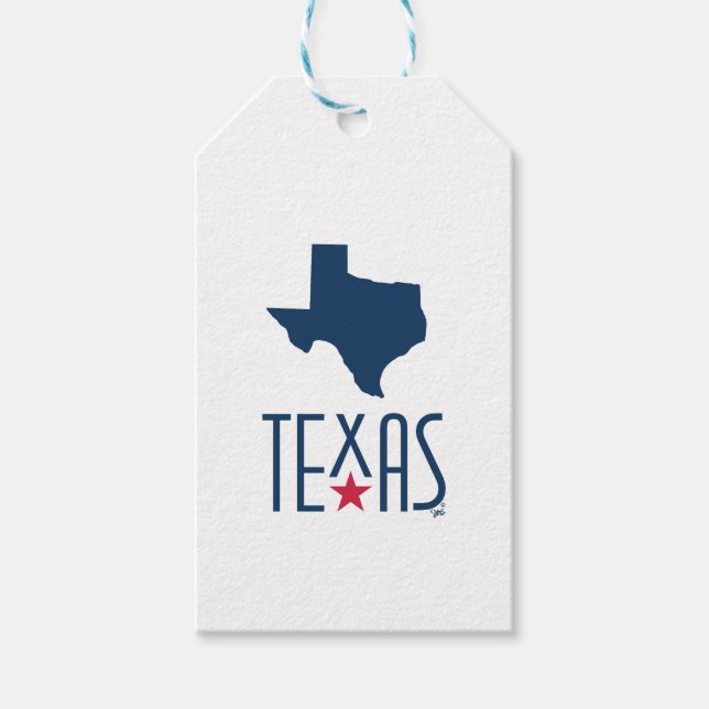 Etiqueta Para Presente Símbolos do Texas, Texas, azul marinho (Frente)