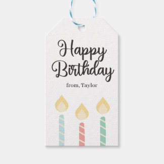 Etiqueta Para Presente Simple Colorful Happy Birthday Candles